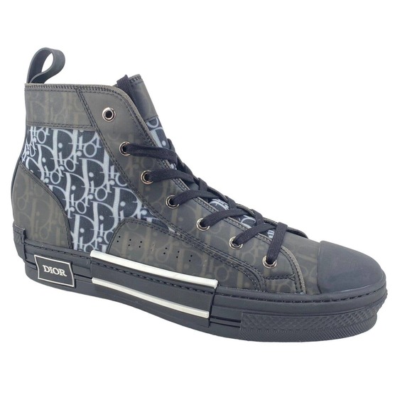 Christian Dior Mens Size 10 B23 Hightop Black Oblique Dust Bag No Box NEW - Picture 1 of 14